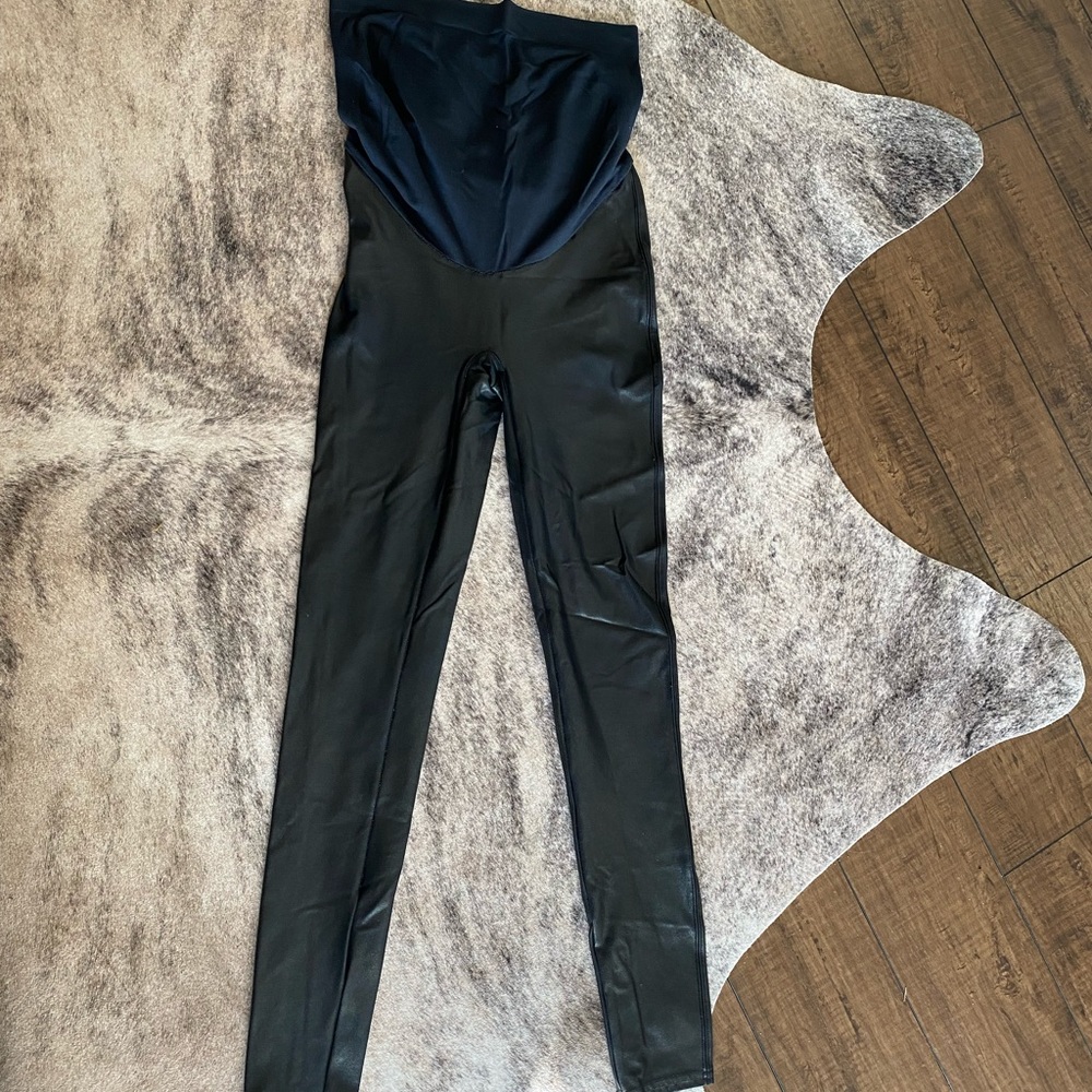Spanx Faux Leather Maternity Leggings